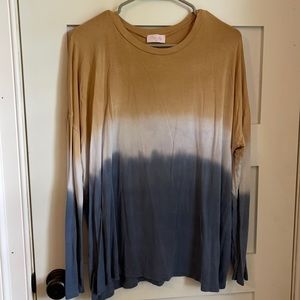 Pink lily long sleeve tie dye top